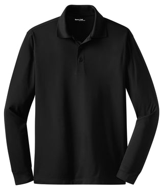 Sport-Tek Long Sleeve Micropique Sport-Wick Polo (Black)