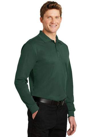 Sport-Tek Long Sleeve Micropique Sport-Wick Polo (Forest Green)