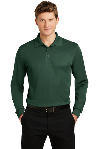 Sport-Tek Long Sleeve Micropique Sport-Wick Polo (Forest Green)