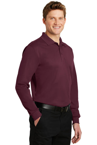 Sport-Tek Long Sleeve Micropique Sport-Wick Polo (Maroon)