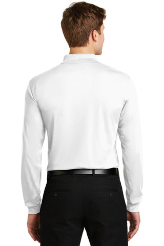 Sport-Tek Long Sleeve Micropique Sport-Wick Polo (White)