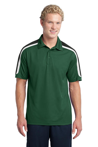 Sport-Tek Tricolor Shoulder Micropique Sport-Wick Polo (Forest Green/ Black/ White)