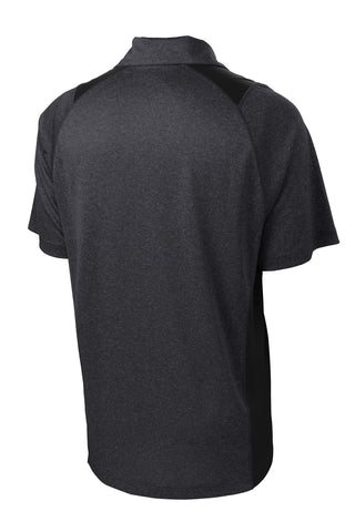 Sport-Tek Heather Colorblock Contender Polo (Graphite Heather/ Black)