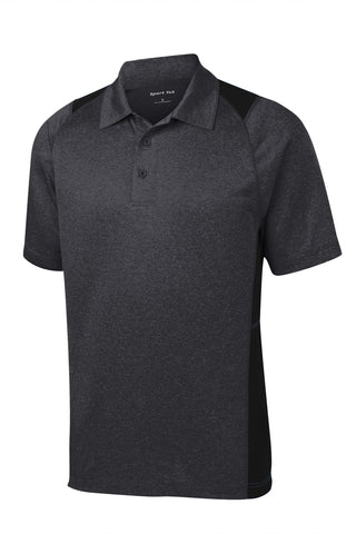 Sport-Tek Heather Colorblock Contender Polo (Graphite Heather/ Black)