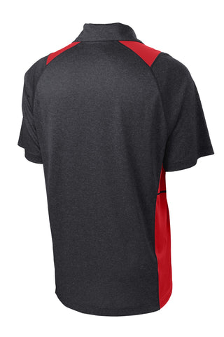 Sport-Tek Heather Colorblock Contender Polo (Graphite Heather/ True Red)