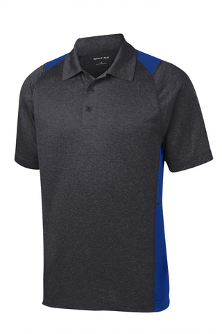 Sport-Tek Heather Colorblock Contender Polo (Graphite Heather/ True Royal)