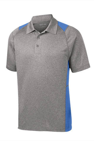 Sport-Tek Heather Colorblock Contender Polo (Vintage Heather/ Carolina Blue)