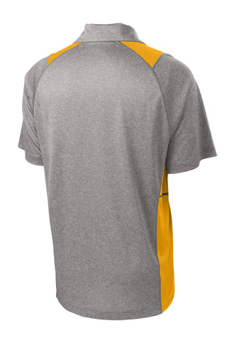 Sport-Tek Heather Colorblock Contender Polo (Vintage Heather/ Gold)