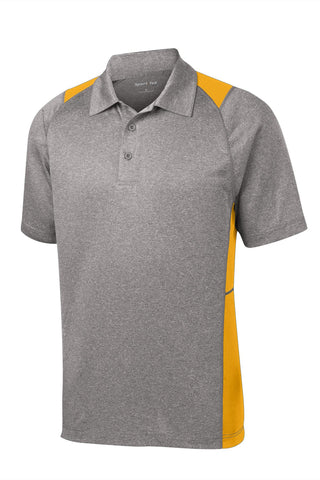 Sport-Tek Heather Colorblock Contender Polo (Vintage Heather/ Gold)