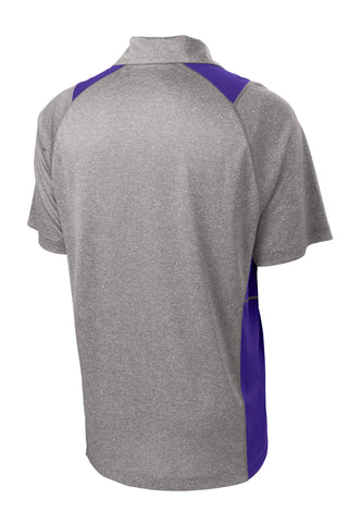 Sport-Tek Heather Colorblock Contender Polo (Vintage Heather/ Purple)