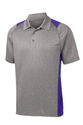 Sport-Tek Heather Colorblock Contender Polo (Vintage Heather/ Purple)