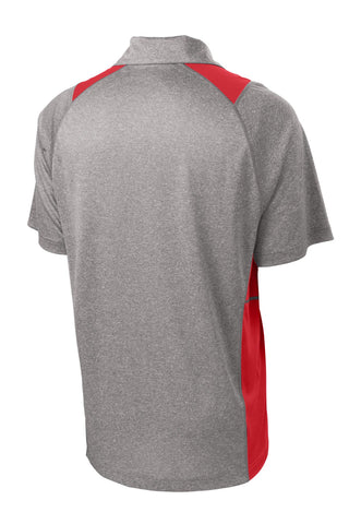 Sport-Tek Heather Colorblock Contender Polo (Vintage Heather/ True Red)