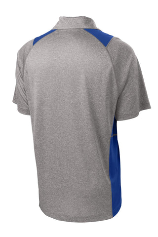 Sport-Tek Heather Colorblock Contender Polo (Vintage Heather/ True Royal)