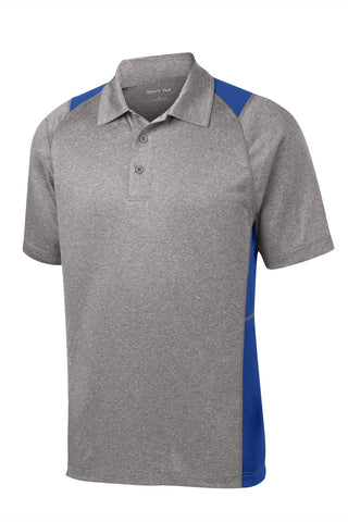 Sport-Tek Heather Colorblock Contender Polo (Vintage Heather/ True Royal)