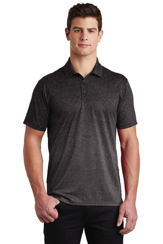 Sport-Tek Ombre Heather Polo (Iron Grey/ Black)