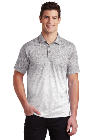 Sport-Tek Ombre Heather Polo (White/ Graphite)