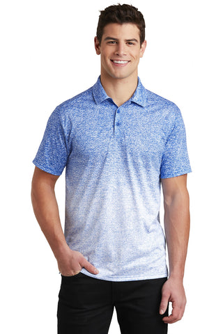 Sport-Tek Ombre Heather Polo (White/ True Royal)