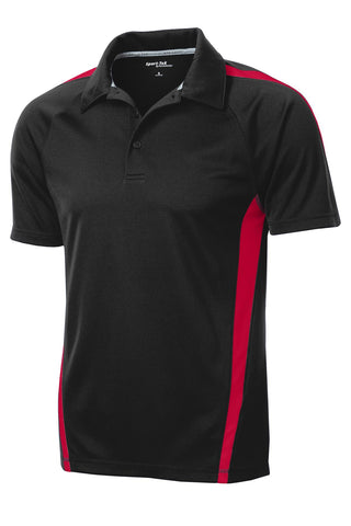 Sport-Tek PosiCharge Micro-Mesh Colorblock Polo (Black/ Red)