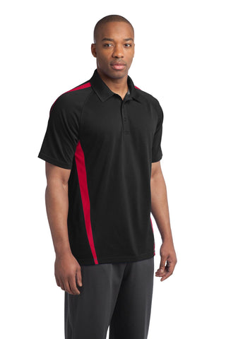 Sport-Tek PosiCharge Micro-Mesh Colorblock Polo (Black/ Red)