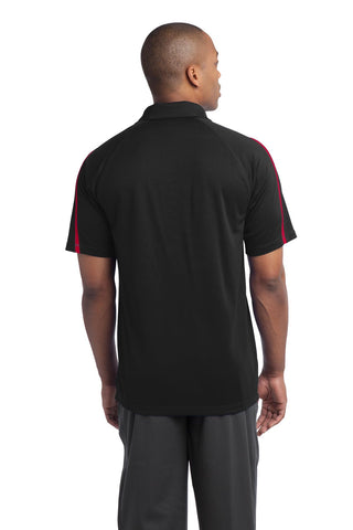 Sport-Tek PosiCharge Micro-Mesh Colorblock Polo (Black/ Red)