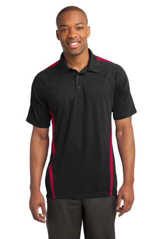 Sport-Tek PosiCharge Micro-Mesh Colorblock Polo (Black/ Red)