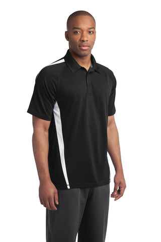 Sport-Tek PosiCharge Micro-Mesh Colorblock Polo (Black/ White)