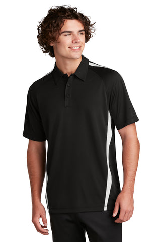 Sport-Tek PosiCharge Micro-Mesh Colorblock Polo (Black/ White)