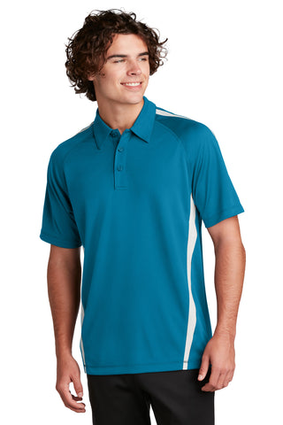 Sport-Tek PosiCharge Micro-Mesh Colorblock Polo (Blue Wake/ White)