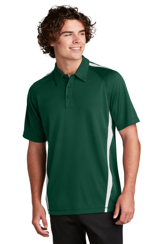 Sport-Tek PosiCharge Micro-Mesh Colorblock Polo (Forest Green/ White)