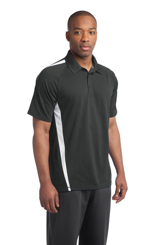 Sport-Tek PosiCharge Micro-Mesh Colorblock Polo (Iron Grey/ White)