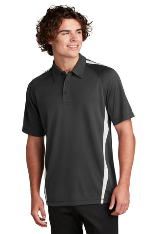 Sport-Tek PosiCharge Micro-Mesh Colorblock Polo (Iron Grey/ White)