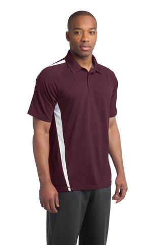 Sport-Tek PosiCharge Micro-Mesh Colorblock Polo (Maroon/ White)