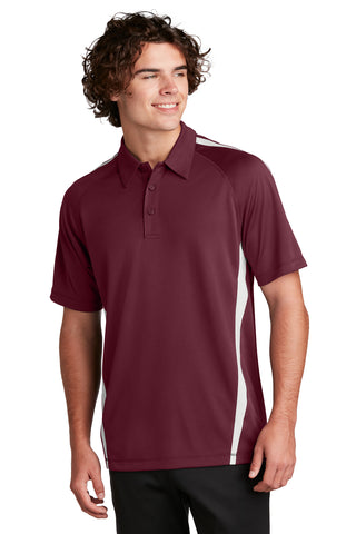 Sport-Tek PosiCharge Micro-Mesh Colorblock Polo (Maroon/ White)