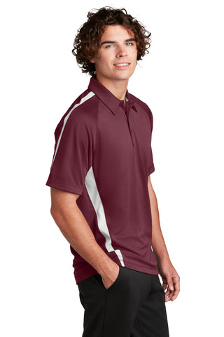 Sport-Tek PosiCharge Micro-Mesh Colorblock Polo (Maroon/ White)