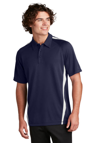 Sport-Tek PosiCharge Micro-Mesh Colorblock Polo (True Navy/ White)