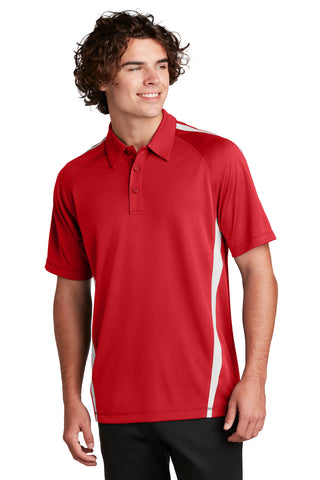 Sport-Tek PosiCharge Micro-Mesh Colorblock Polo (True Red/ White)