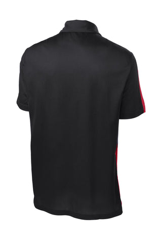 Sport-Tek PosiCharge Active Textured Colorblock Polo (Black/ True Red)