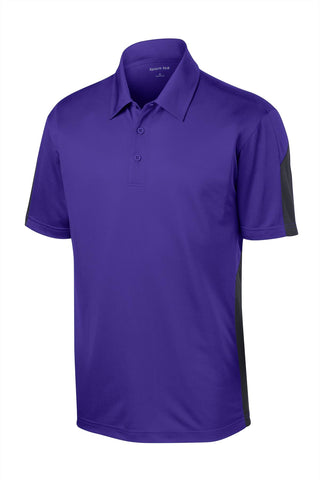 Sport-Tek PosiCharge Active Textured Colorblock Polo (Purple/ Grey)