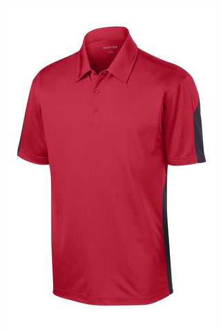 Sport-Tek PosiCharge Active Textured Colorblock Polo (True Red/ Grey)