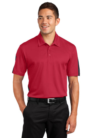 Sport-Tek PosiCharge Active Textured Colorblock Polo (True Red/ Grey)