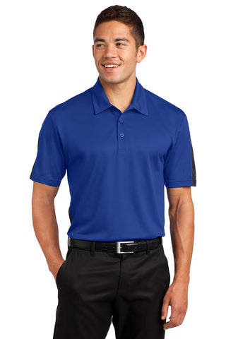 Sport-Tek PosiCharge Active Textured Colorblock Polo (True Royal/ Grey)