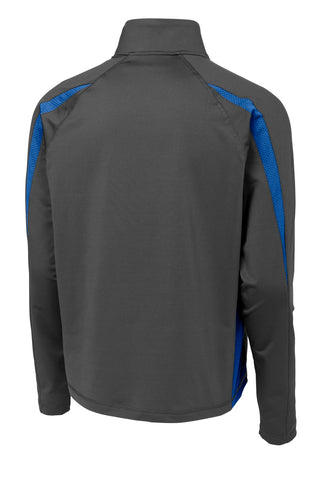Sport-Tek Sport-Wick Stretch 1/2-Zip Colorblock Pullover (Charcoal Grey/ True Royal)