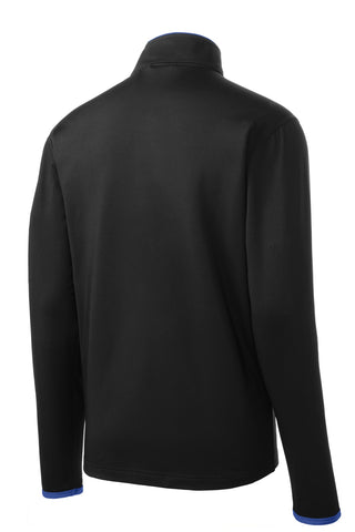 Sport-Tek Sport-Wick Stretch Contrast Full-Zip Jacket (Black/ True Royal)