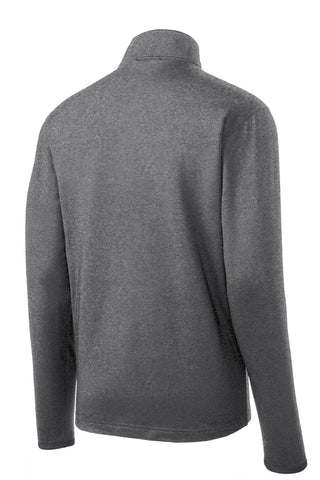 Sport-Tek Sport-Wick Stretch Contrast Full-Zip Jacket (Charcoal Grey Heather/ Charcoal Grey)