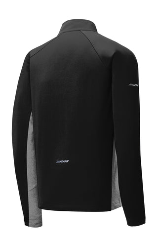 Sport-Tek Sport-Wick Stretch Contrast 1/4-Zip Pullover (Black/ Charcoal Grey Heather)