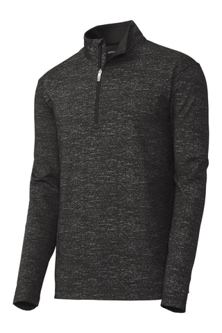 Sport-Tek Sport-Wick Stretch Reflective Heather 1/2-Zip Pullover (Black)