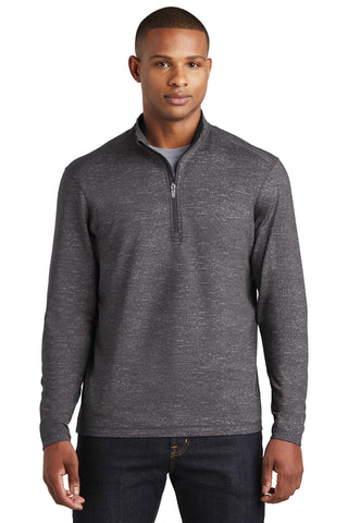 Sport-Tek Sport-Wick Stretch Reflective Heather 1/2-Zip Pullover (Charcoal Grey)