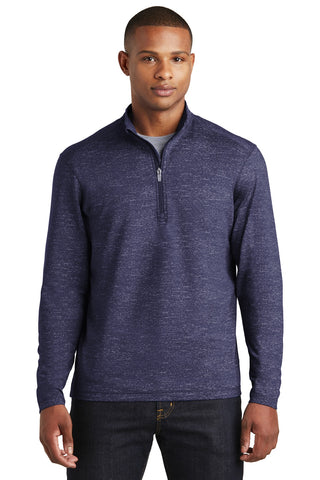 Sport-Tek Sport-Wick Stretch Reflective Heather 1/2-Zip Pullover (True Navy)