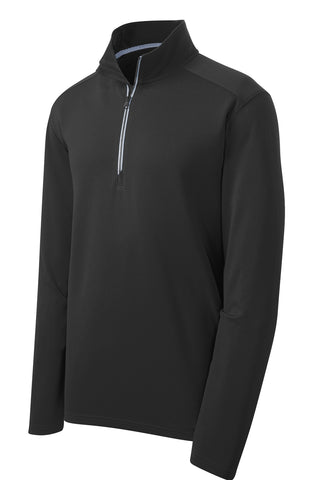 Sport-Tek Sport-Wick Textured 1/4-Zip Pullover (Black)