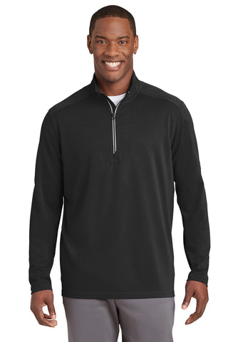 Sport-Tek Sport-Wick Textured 1/4-Zip Pullover (Black)